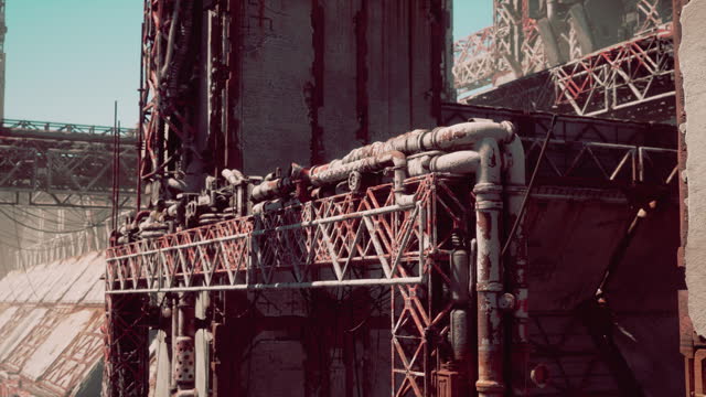 Close up Industrial view at oil refinery plant form industry zone