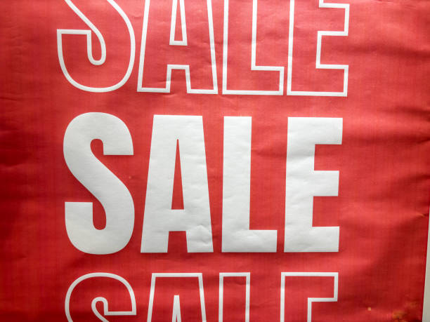 istock A red sign with white letters that say 