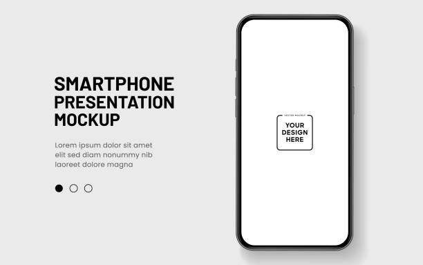 istock 3D realistic high quality smartphone mockup with isolated background. Smart phone mockup collection. Device front view. 3D mobile phone with shadow on white background. 2147576769
