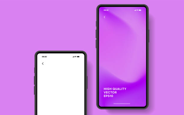 istock 3D realistic high quality smartphone mockup with isolated background. Smart phone mockup collection. Device front view. 3D mobile phone with shadow on white background. 2147576785