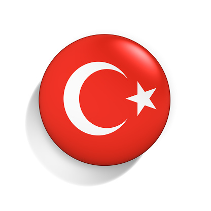 Badge with Turkey National Flag isolated on the white background