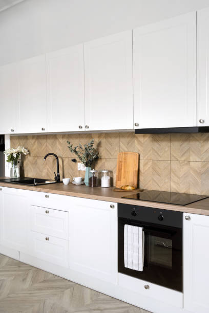 istock White cupboard, induction stove and electric oven in modern kitchen 2147581952