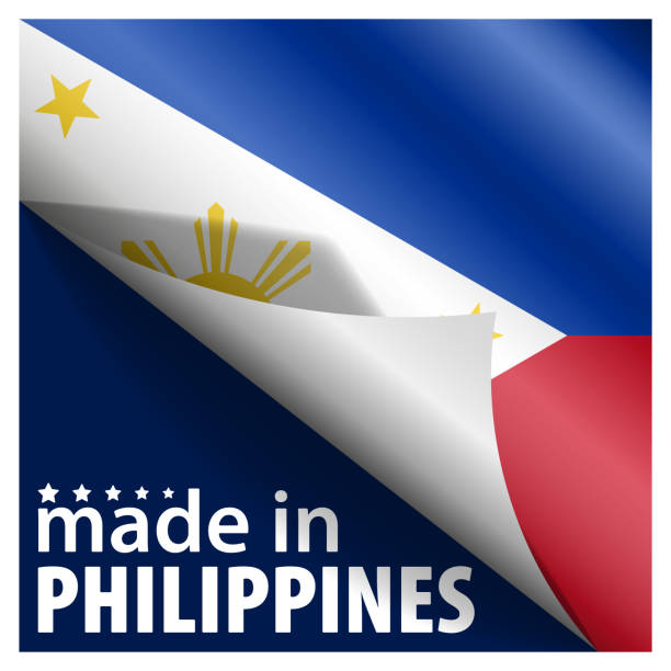 ilustrações, clipart, desenhos animados e ícones de made in philippines graphic and label. - philippines map manila philippines flag