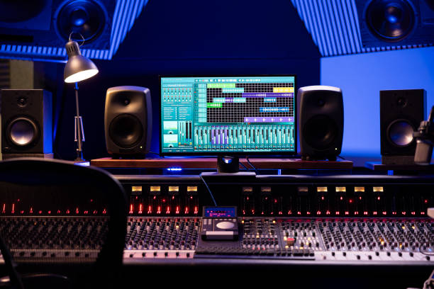 istock Music recording professional studio with modern editing and tracking equipment 2147585037
