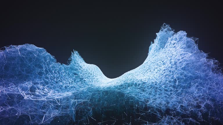 Complex Data Structure, Loopable Animation - Digital Innovation, Artificial Intelligence, Big Data - Blue And Purple, Dark