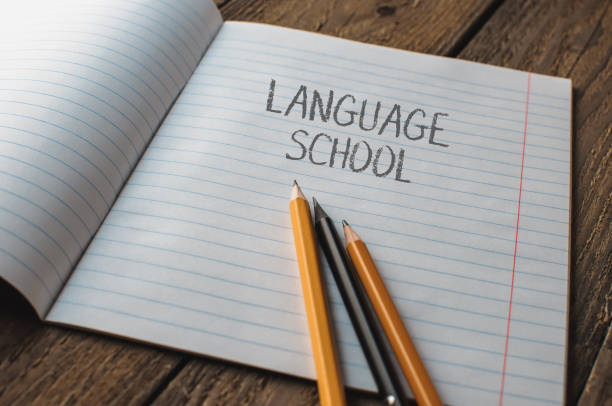 istock A notebook with the word language school written on it 2147590291
