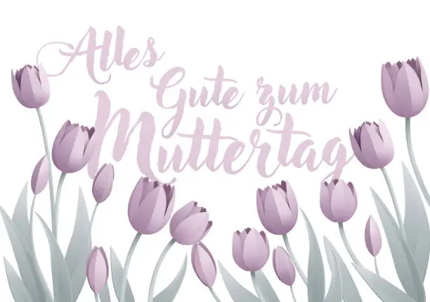 Vector illustration of Mothers Day German Alles Gute Zum Muttertag Design