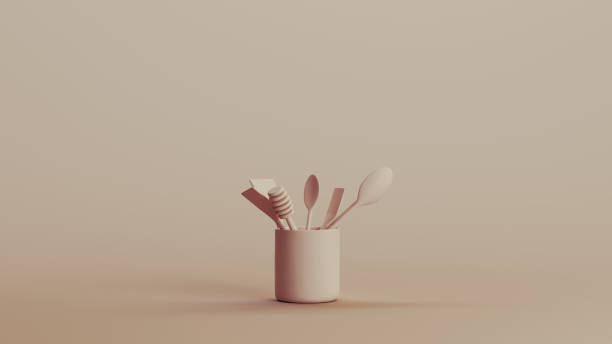 istock Kitchen utensils assorted neutral backgrounds soft tones beige brown background pottery ceramic 2147594146