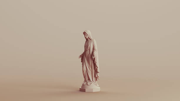 istock Virgin Mary statue sculpture neutral backgrounds soft tones beige brown ceramic pottery left view 2147594255