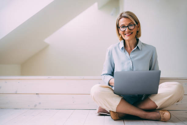 istock Professional Woman Working Remotely in Minimalist Space 2147595470