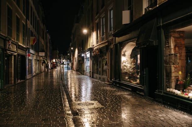 istock Street in Pau at night 2147595810