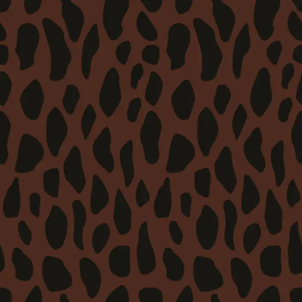 Vector illustration of Brown wild animal skin seamless abstract pattern vector background