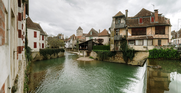 The medieval village of Salies de Bearn (64), France