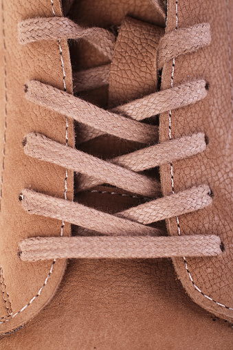 Close-up comfortable suede shoe