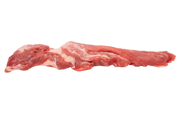 Raw pork tenderloin isolated on a white background.  Fresh meat.