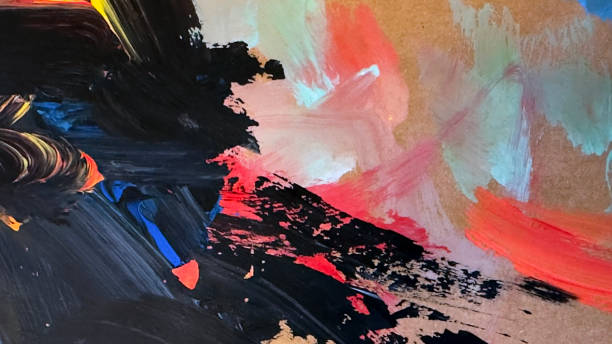 istock Vibrant acrylic brush strokes on paper, creating captivating abstract art. Ideal for backgrounds and creative projects 2147615968