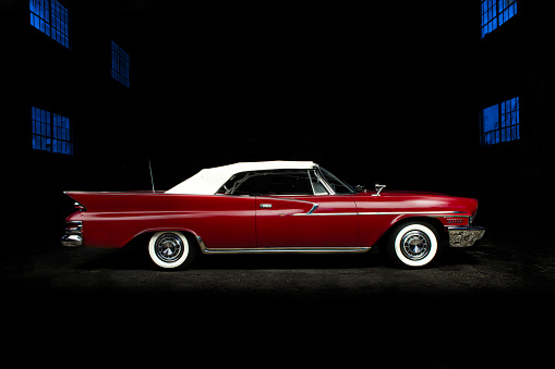 Yucca Valley, California, USA: image of a beautifully restored 1960 Ford Galaxy Sunliner Convertible shown parked.