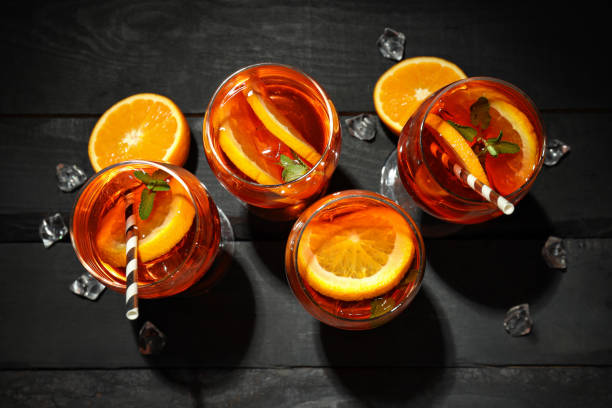 istock Concept of summer cocktail, Spritz, top view 2147617612