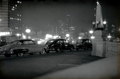 New York City, NY, USA, 1951. Manhattan at night.