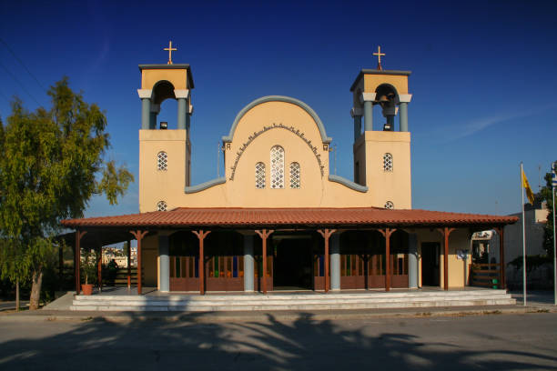 istock Church in the Greek town, interesting architecture 2147618974