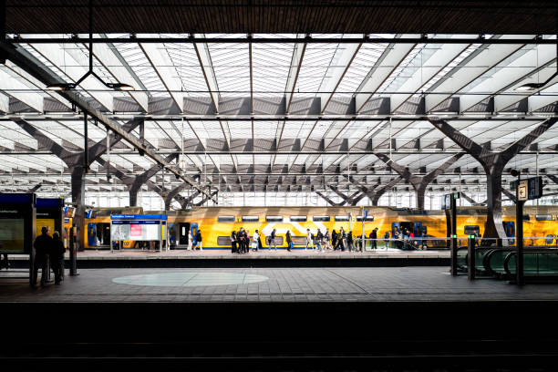 Rotterdam, The Netherlands - April 6th, 2024: Train station of Rotterdam Central at The Netherlands