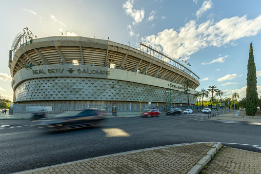 Benito Villamarín Stadium of Real Betis Balompie, La Liga soccer team from the city of Seville. One of the largest stadiums in Spain, with 60,000 seats.