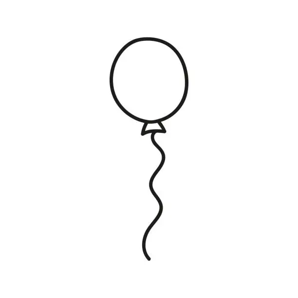 Vector illustration of Celebration cute balloon. Hand drawn doodle vector illustration