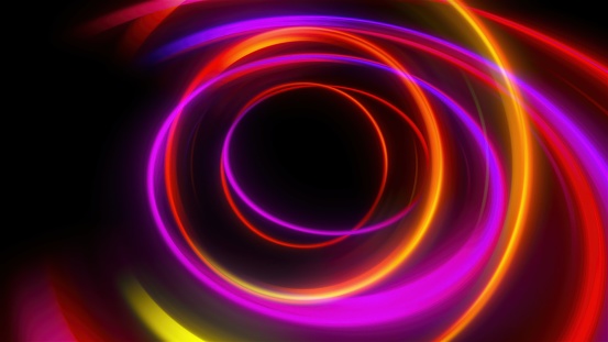 Luminous Swirling Glowing Circles. Computer generated 3d render