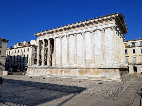 Maison carrée is an ancient Roman temple in Nîmes, southern France