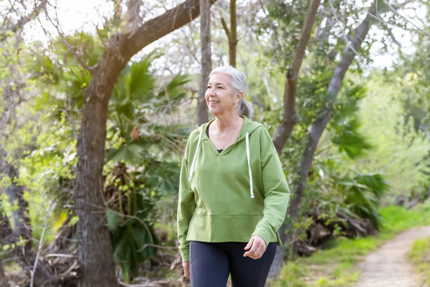 Woman walking on a nature trail