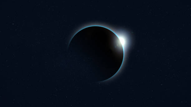 istock Solar eclipse. Moon passing between the Earth and the Sun with the starry sky in the background. 2147635735