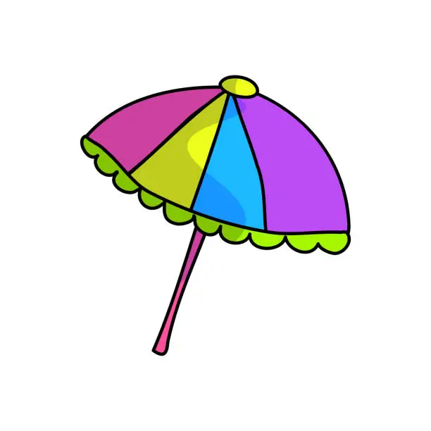 Vector illustration of Light summer umbrella with bright colors