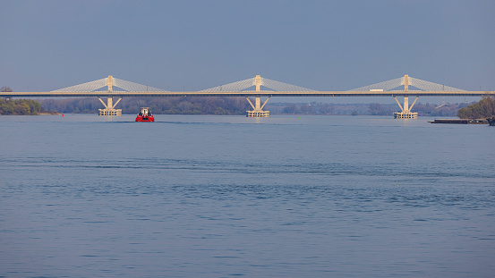 New Europe Bridge Over River Danube Conecting Bulgaria and Romania Countries