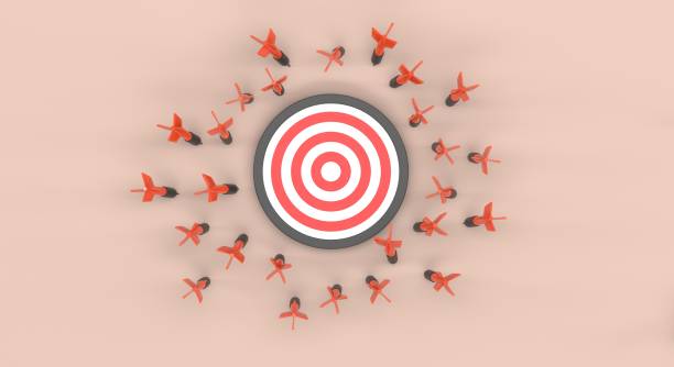 istock Target, miss the target, target shooting, dart, correct decisions, bow and arrow, dart on target, hits and misses (3d illustration) 2147638915