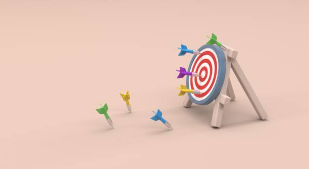 istock Target, miss the target, target shooting, dart, correct decisions, bow and arrow, dart on target, hits and misses (3d illustration) 2147638917