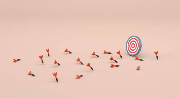 istock Target, miss the target, target shooting, dart, correct decisions, bow and arrow, dart on target, hits and misses (3d illustration) 2147638922