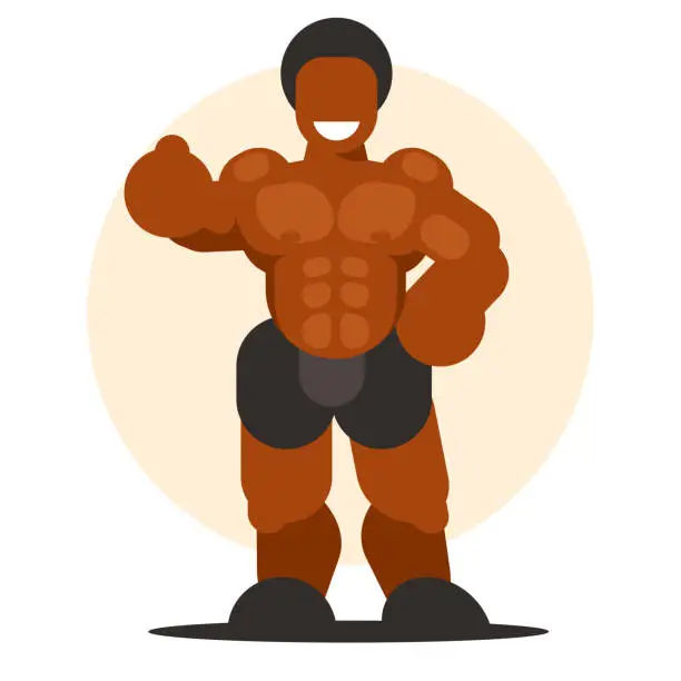 Vector illustration of Weightlifter bodybuilder vector