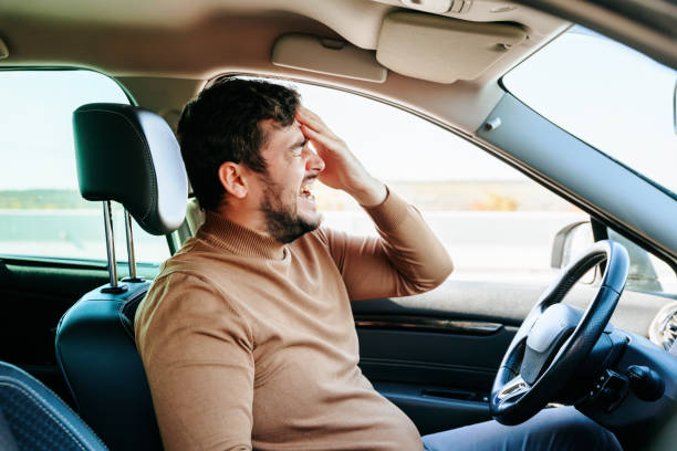 istock Young guy male with closed eyes, open mouth and beard. 2147640576