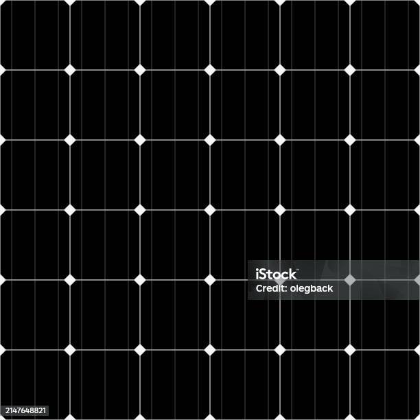 Black Solar Panel Seamless Texture Vector Illustration Abstract System ...