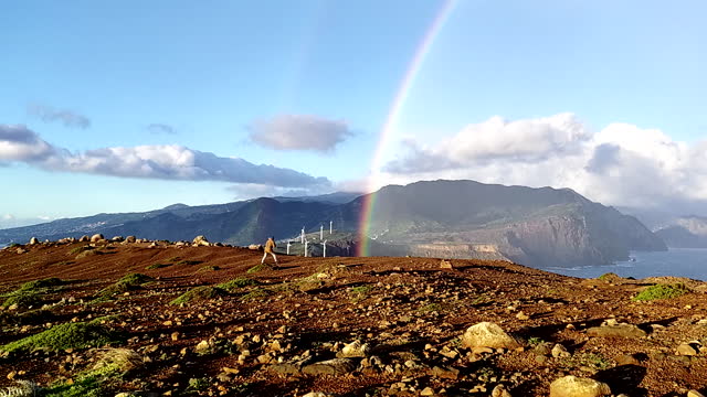Rainbow over Madeira Island at Sunrise. Film it, Seize the Moment.