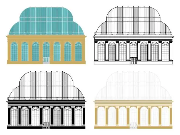 Vector illustration of Royal Botanic Garden Edinburgh, UK