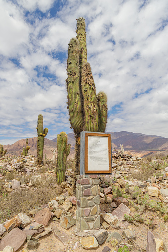 Explanatory poster of the archeology technique used in the Tilcara ruins in Jujuy, Argentina.