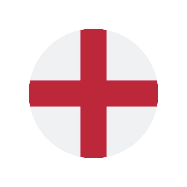 ilustrações, clipart, desenhos animados e ícones de england flag. standard color. circular icon. round flag. digital illustrations. computer illustration. vector illustration. - england map soccer soccer ball