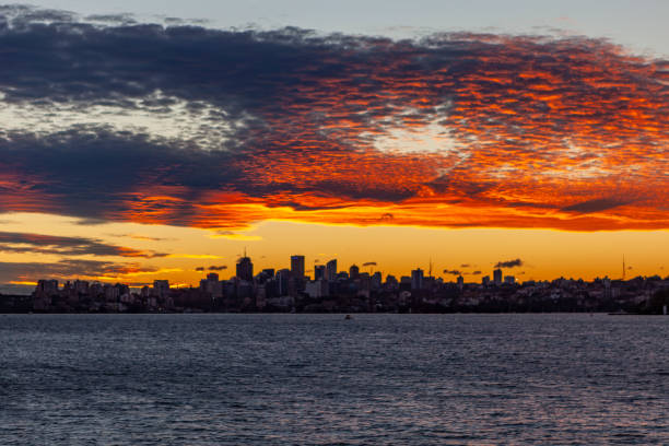 Sunset in Sydney CBD, Sydney, Australia