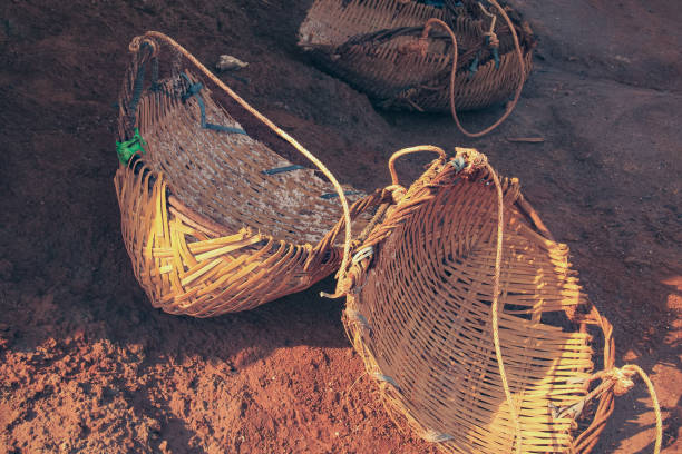 istock Close up of three woven wicker baskets 2147667742