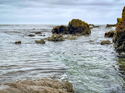Large boulders in the tide pools of Laguna Beach California