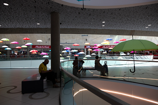 Vienna, Austria - June 22, 2023: Interior of a large shopping mall in Vienna