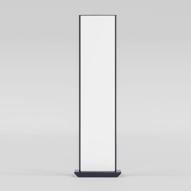 istock Empty Signage Stand Design Template. Mockup display for advertising, poster, billboard or represent promotion product concept. 3D Rendering 2147670284