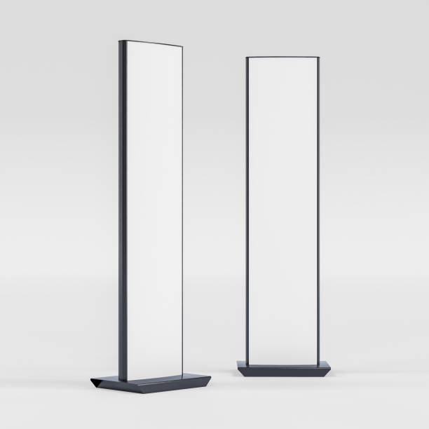 istock Empty Signage Stand Design Template. Mockup display for advertising, poster, billboard or represent promotion product concept. 3D Rendering 2147670286
