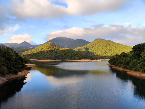 Tai Tam Tuk reservoir, located in Tai Tam Country Park in the eastern part of Hong Kong Island.
